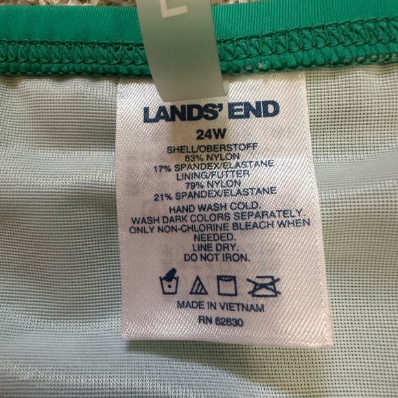NEW Lands' End Swim Skort Skirt Ruched Swimsuit Bottom Plus Size 24W Green - Picture 5 of 5